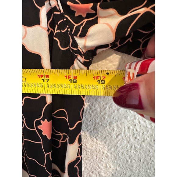 Diane von Furstenberg DVF Silk Floral Mini Dress Black Coral Size 6 - Picture 6 of 6